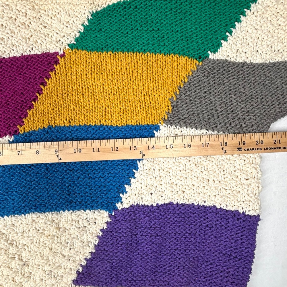 VTG Liz Claiborne Patchwork Knit Sweater 80s Colorful Patten Small Fall GUC - Picture 4 of 6